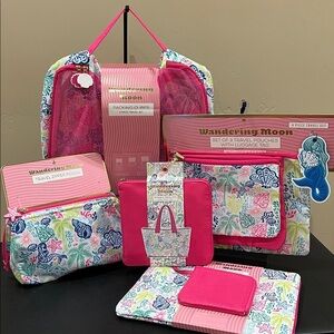 Wandering Moon | Pink Ocean Motif Packing Cube Set (11 pc)